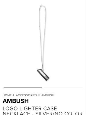 Ambush Silver Logo Lighter Case Necklace